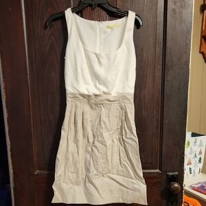 Gianni Bini Cream and Tan Mini Dress